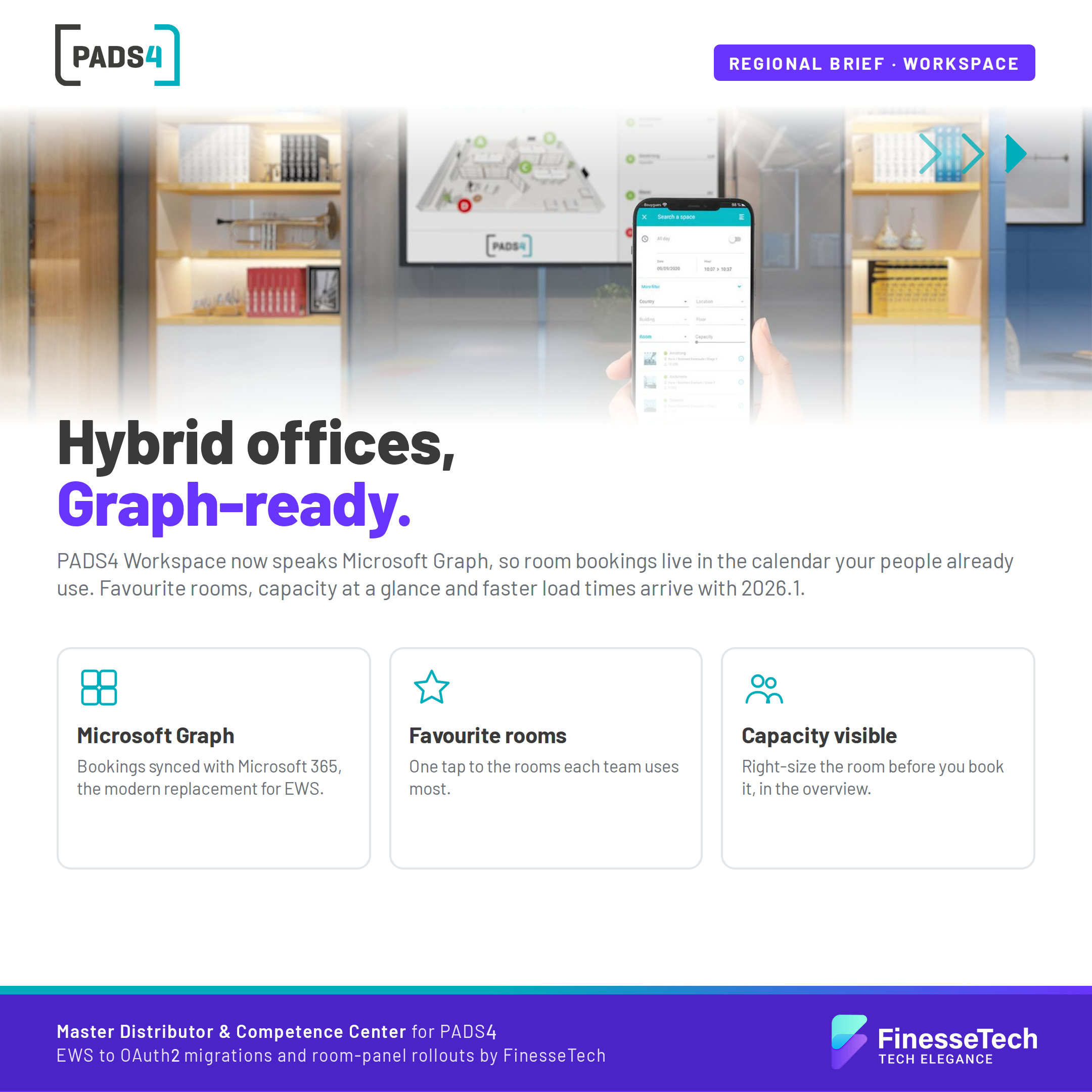 PADS4 Workspace 2026.1: Microsoft 365 Room Booking with Microsoft Graph